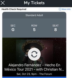 Alejandro Fernández Concert 2 Tickets  Thumbnail