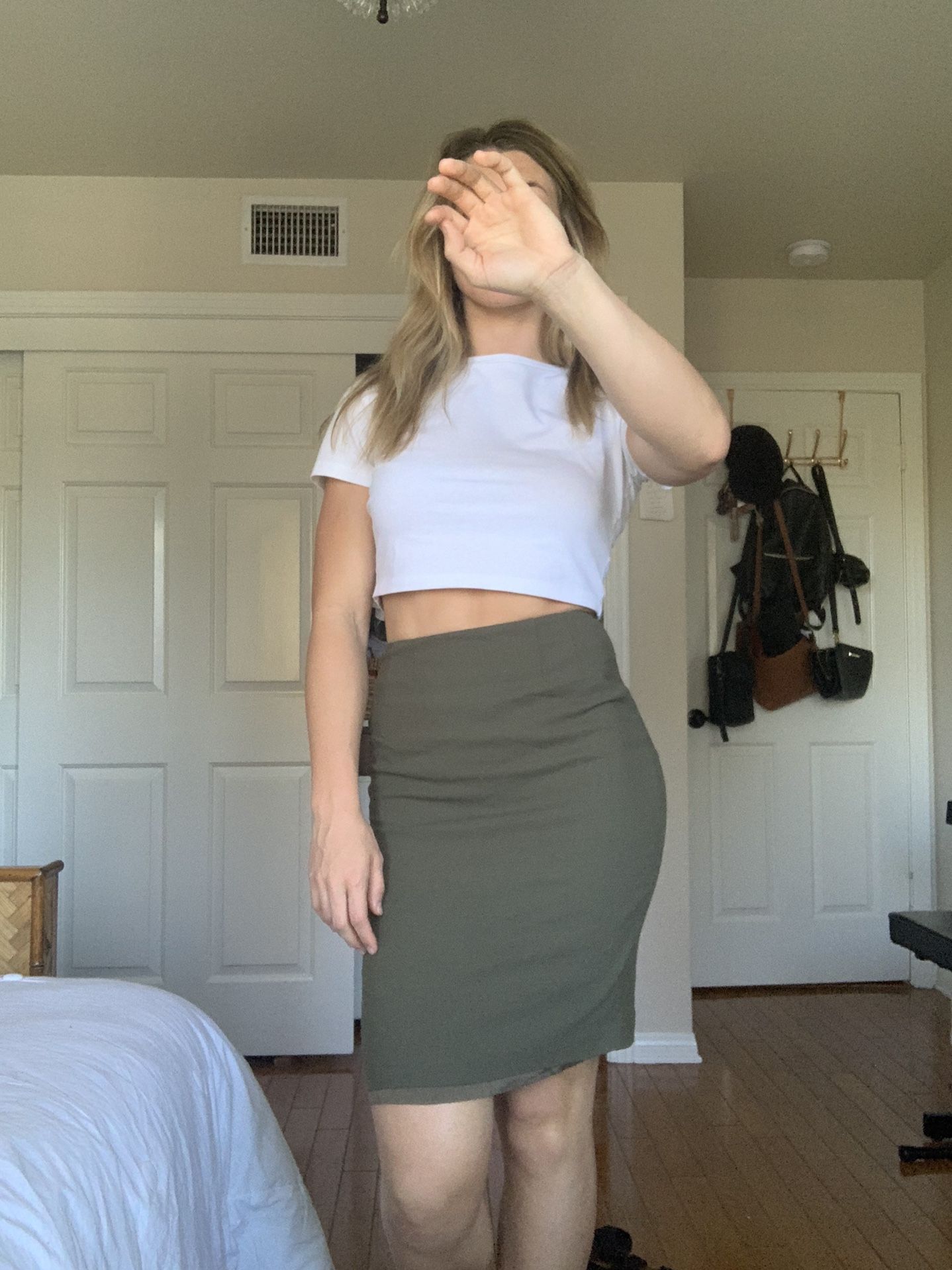 Olive Pencil Skirt