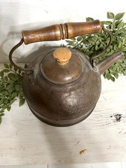 Vintage Patina Tea Kettle Decor  Thumbnail