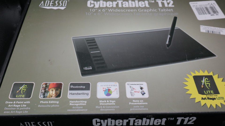 CyberTablet T12

10 x 6 in. Widescreen Graphic Tablet

