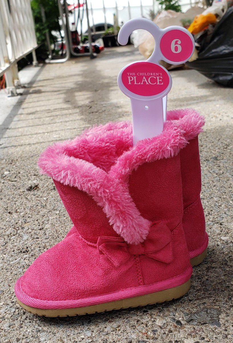 CHILDRENS PLACE NEW NEVER WORN TODDLER GIRLS HOT PINK BOOTS SIZE 6 