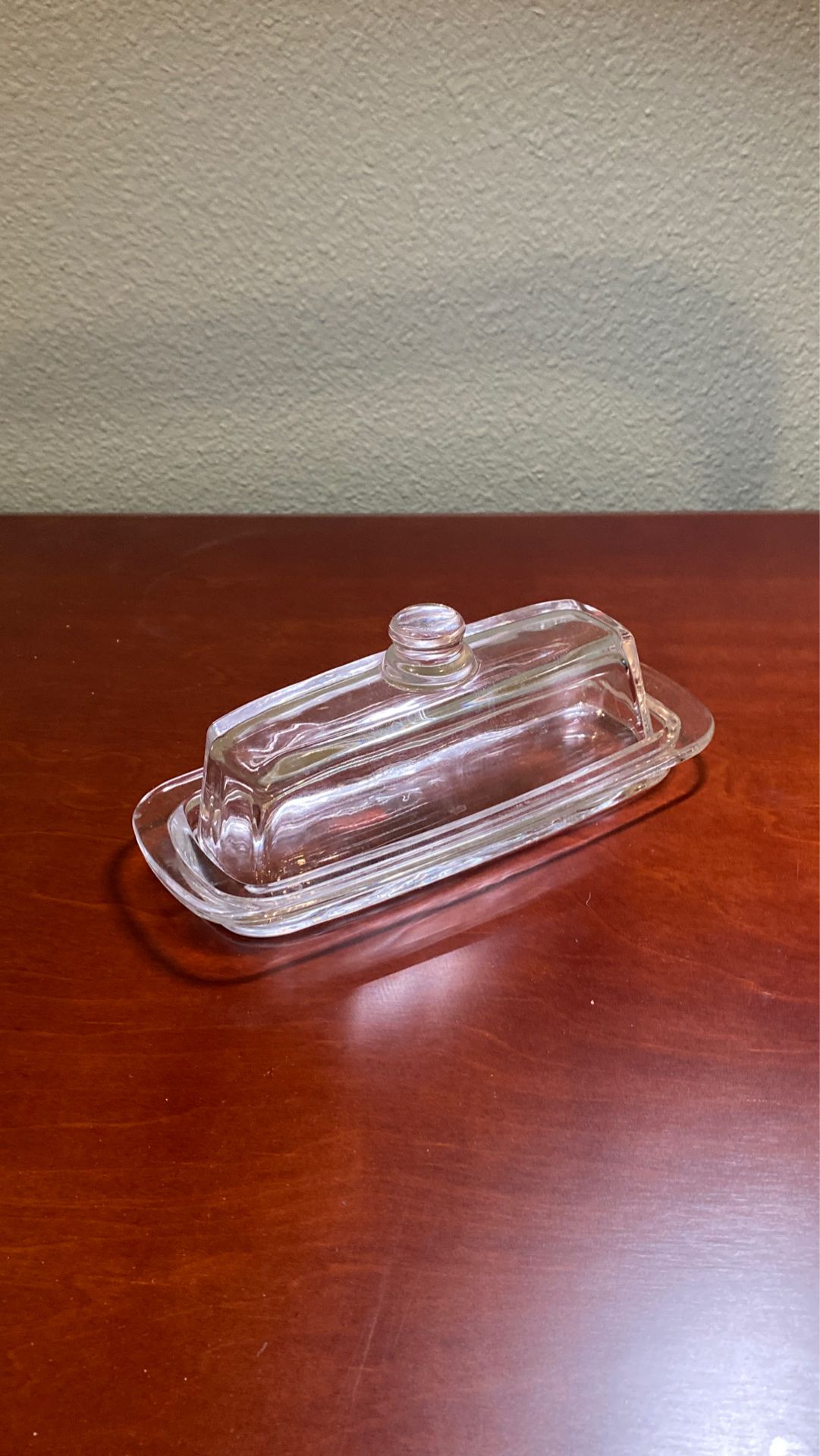 Glass butter dish