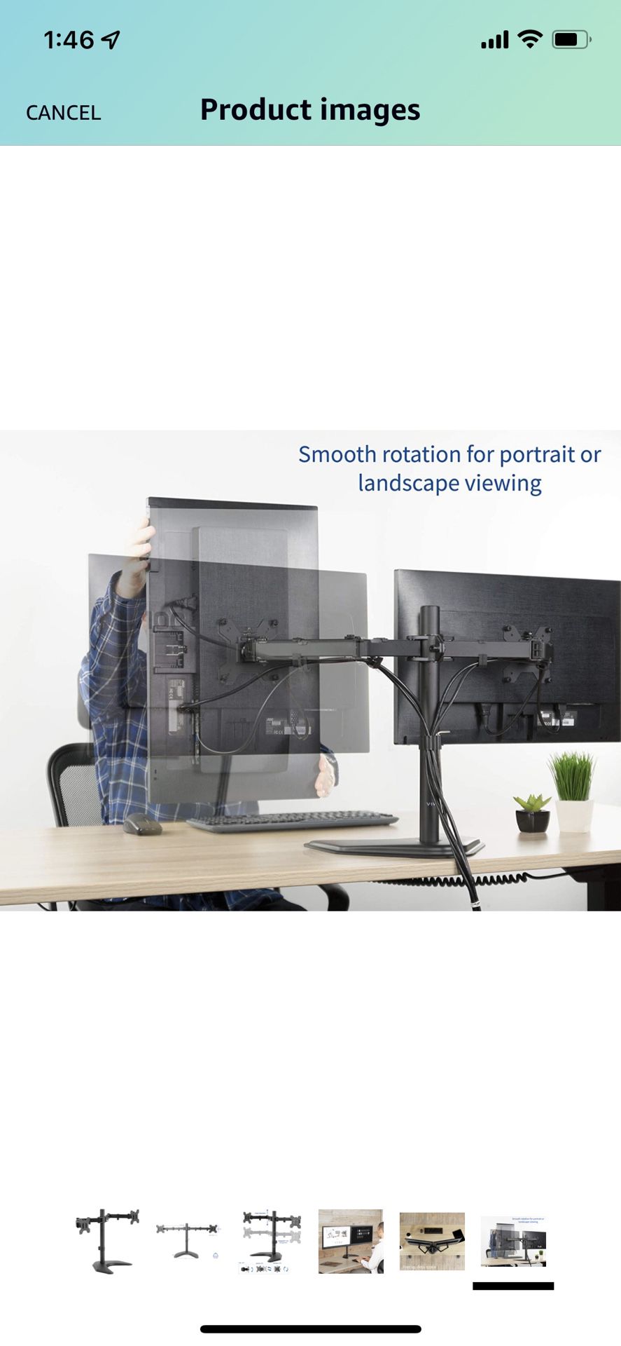 VIVO STAND VIVO STAND-V002F Dual LED LCD Monitor Free-Standing Desk Stand for 2 Screens 