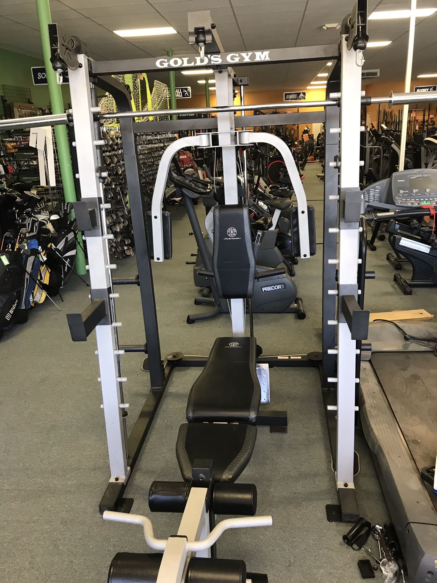 Golds gym smith machine weight bench home gym for Sale in Fayetteville