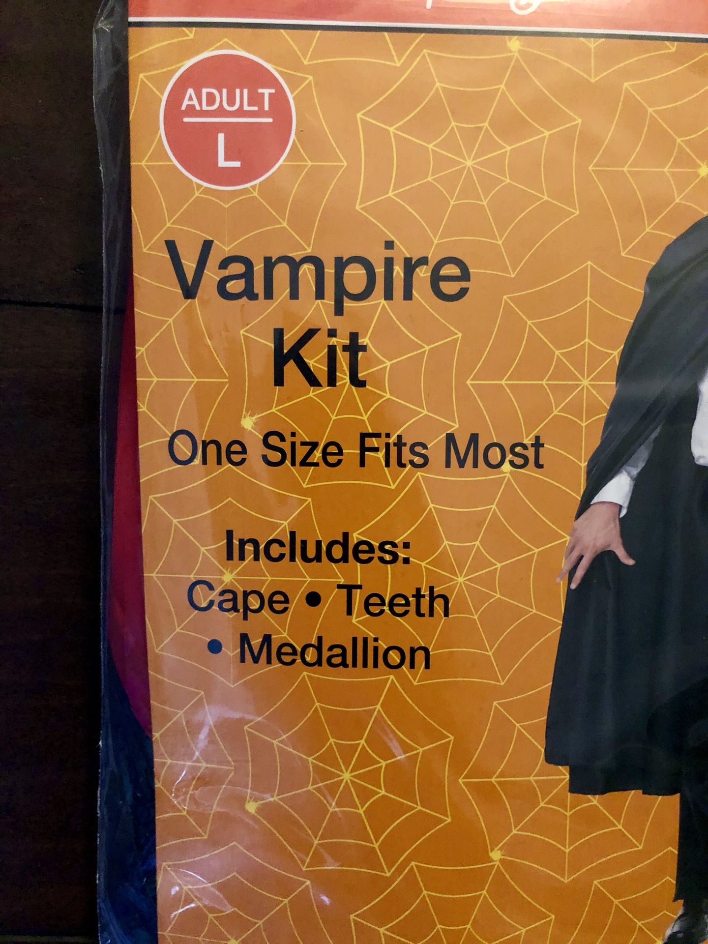 Brand New Halloween Vampire kit—Cape, Teeth and Medallion