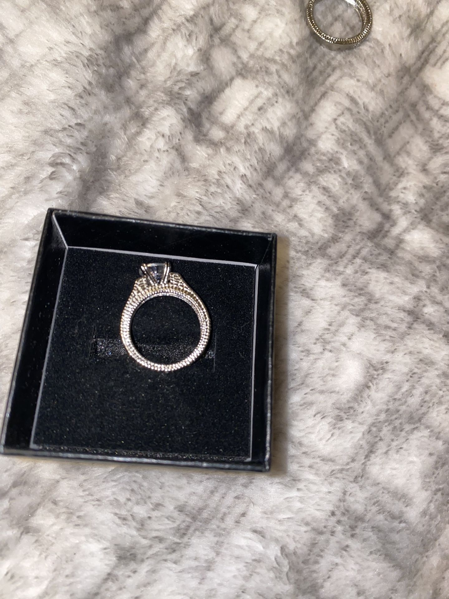 2 Band Wedding Set With Cz Diamonds 2ct Round Solitaire With Matching Band