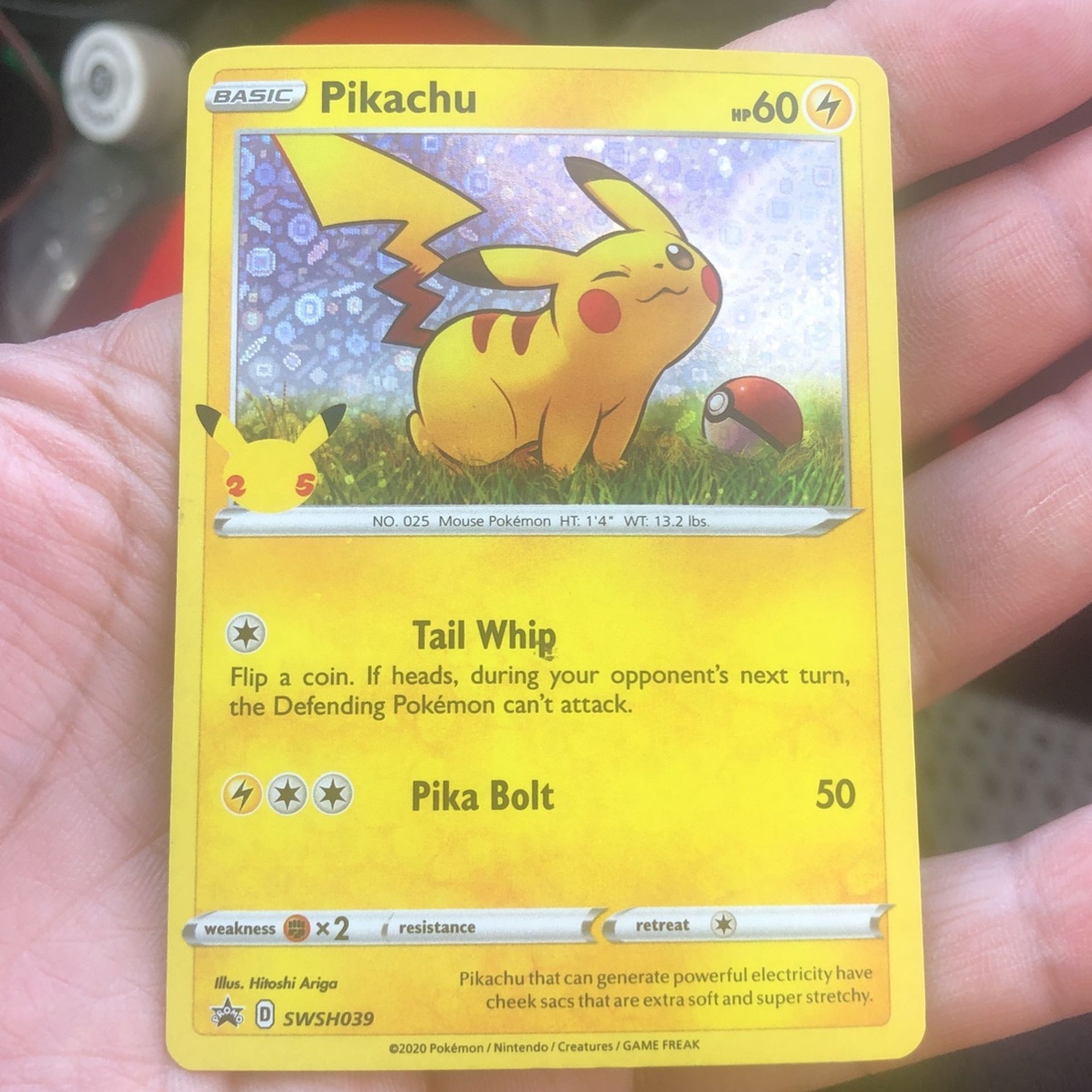 25th Anniversary Pikachu Pokemon Card Holo