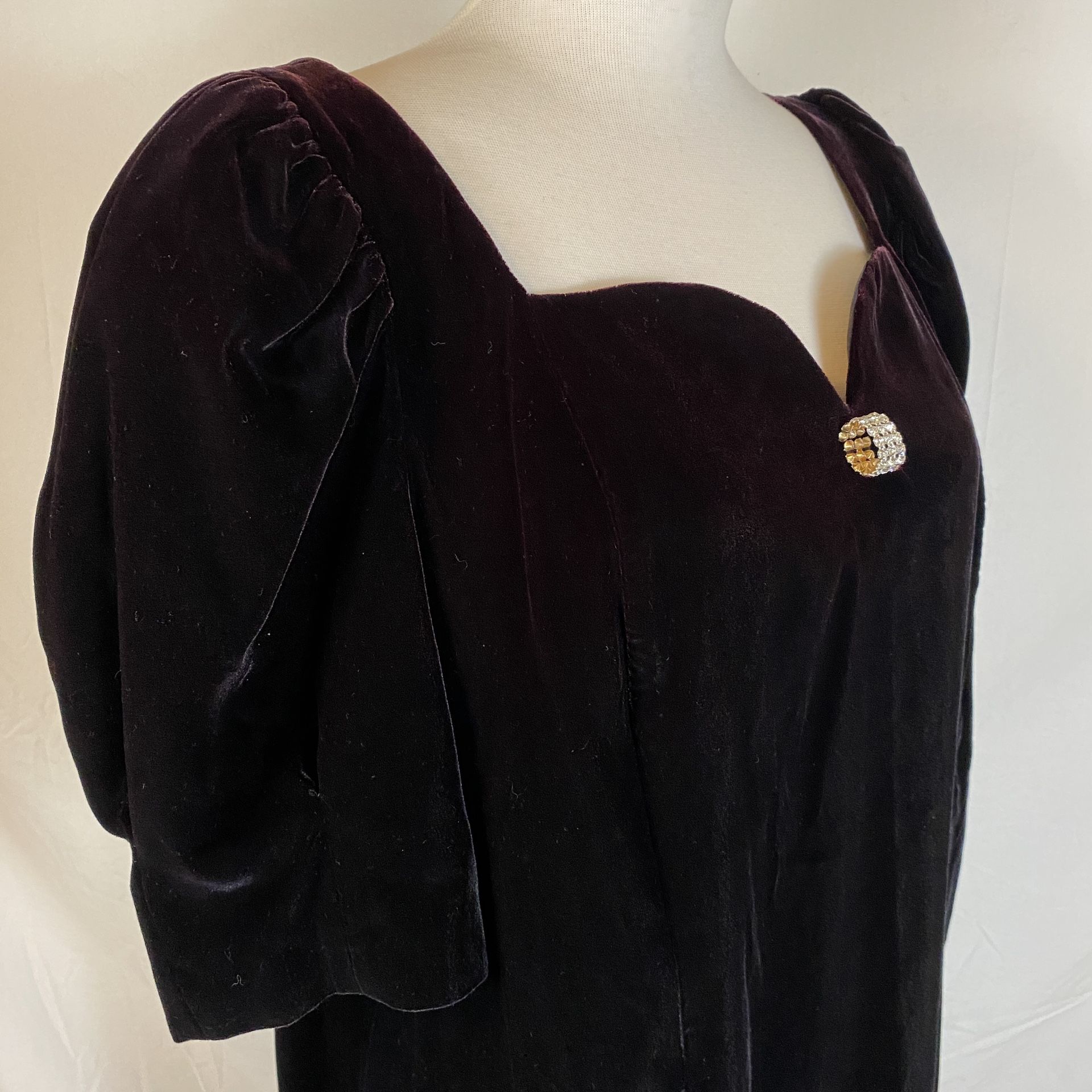 Vintage 80s Black Velvet Formal Prom Party Dress Cachet by Bari Protas Size 16