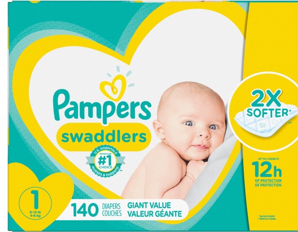 2 boxes Pampers swaddlers size newborn 140 count each box