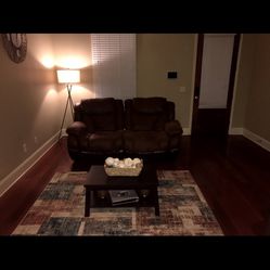 Brown Leather Reclining Couch  Thumbnail