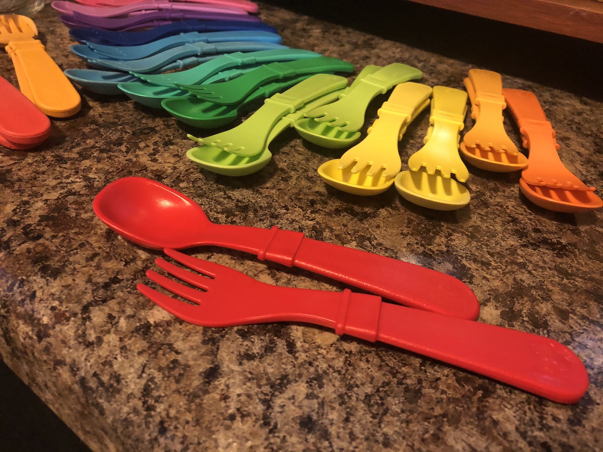 Seventeen sets of Replay brand children’s fork-and-spoon ware