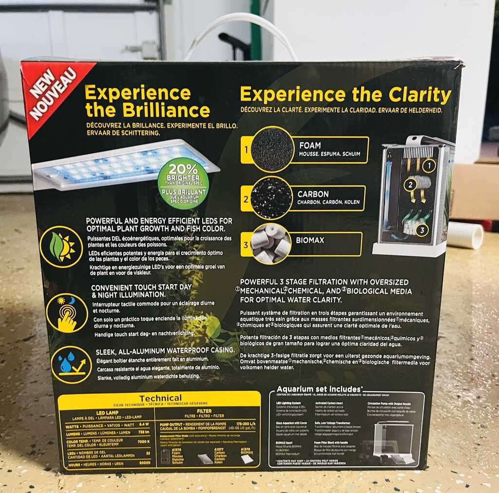 Fluval SPEC Freshwater Aquarium Kit, Aquarium with LED Lighting and 3-Stage Filtration