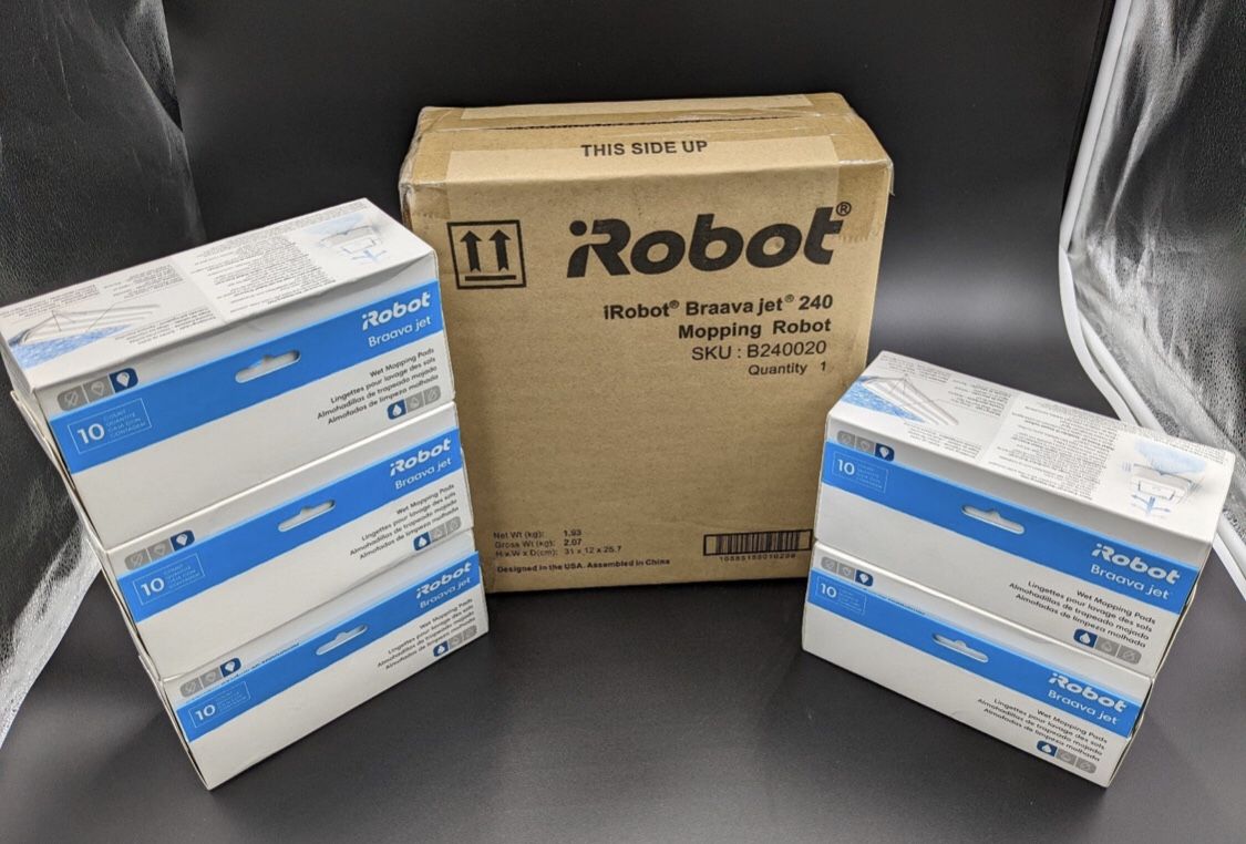 Irobot braava jet 240 mopping robot + extra wet mop pads