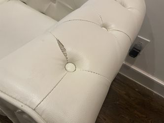 White Leather Tufted Couches Thumbnail