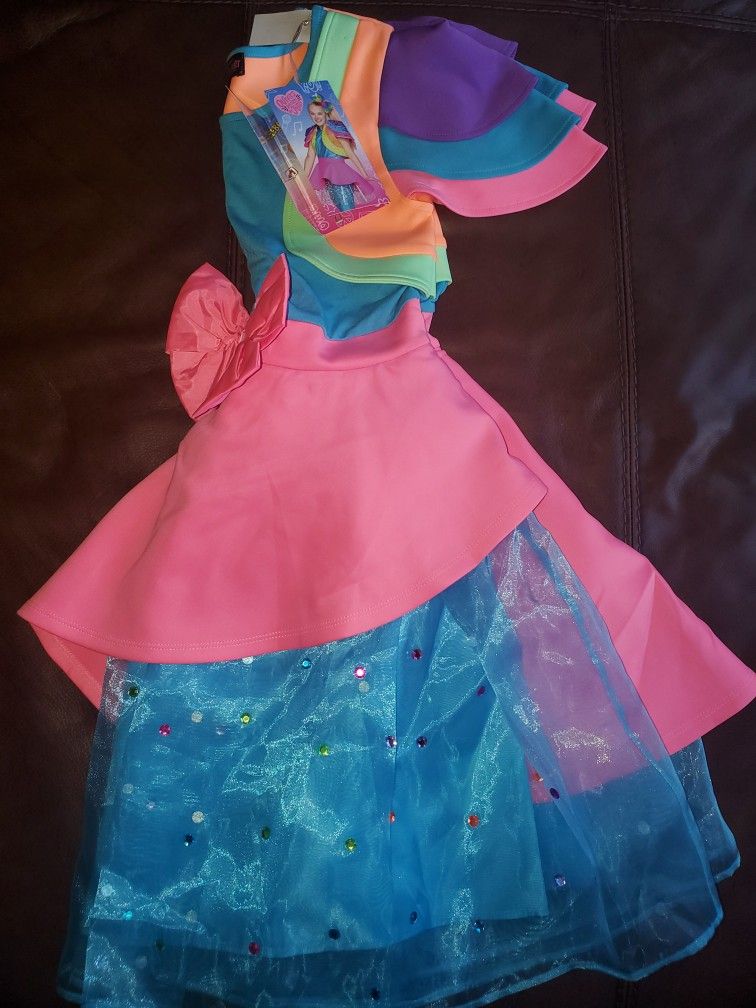 Jojo’s Siwa Bow Birthday Dress Party Halloween Girls Large 10-12 NWT