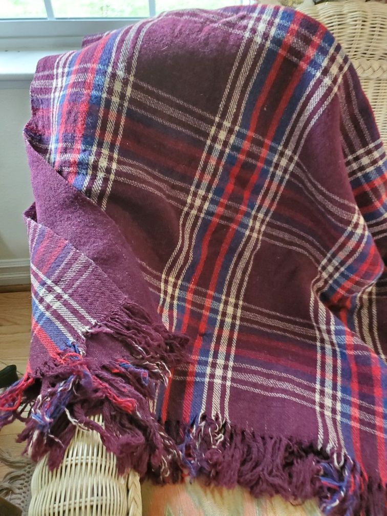 Vintage wool stadium blanket or throw