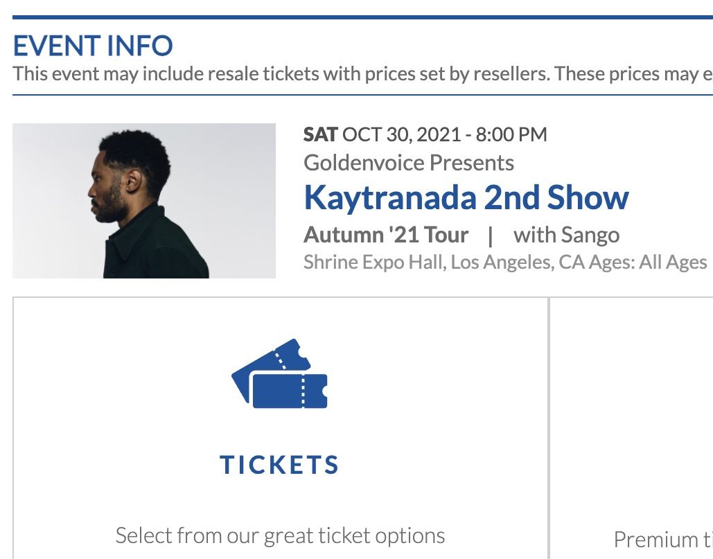 Kaytranada Oct 30 Second Show at the Shrine