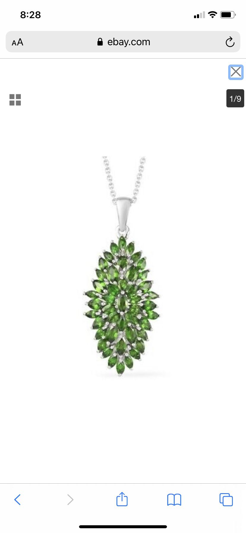 Russian Diopside Silver Necklace 