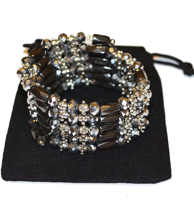 * Magnetic Hematite Wrap Bracelets Necklaces, with Abacus Glass Beads and Tibetan Style Beads