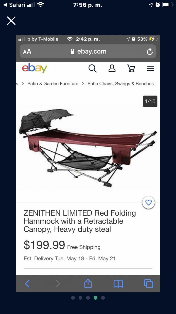 FOLDING HAMMOCK WITH CANOPY