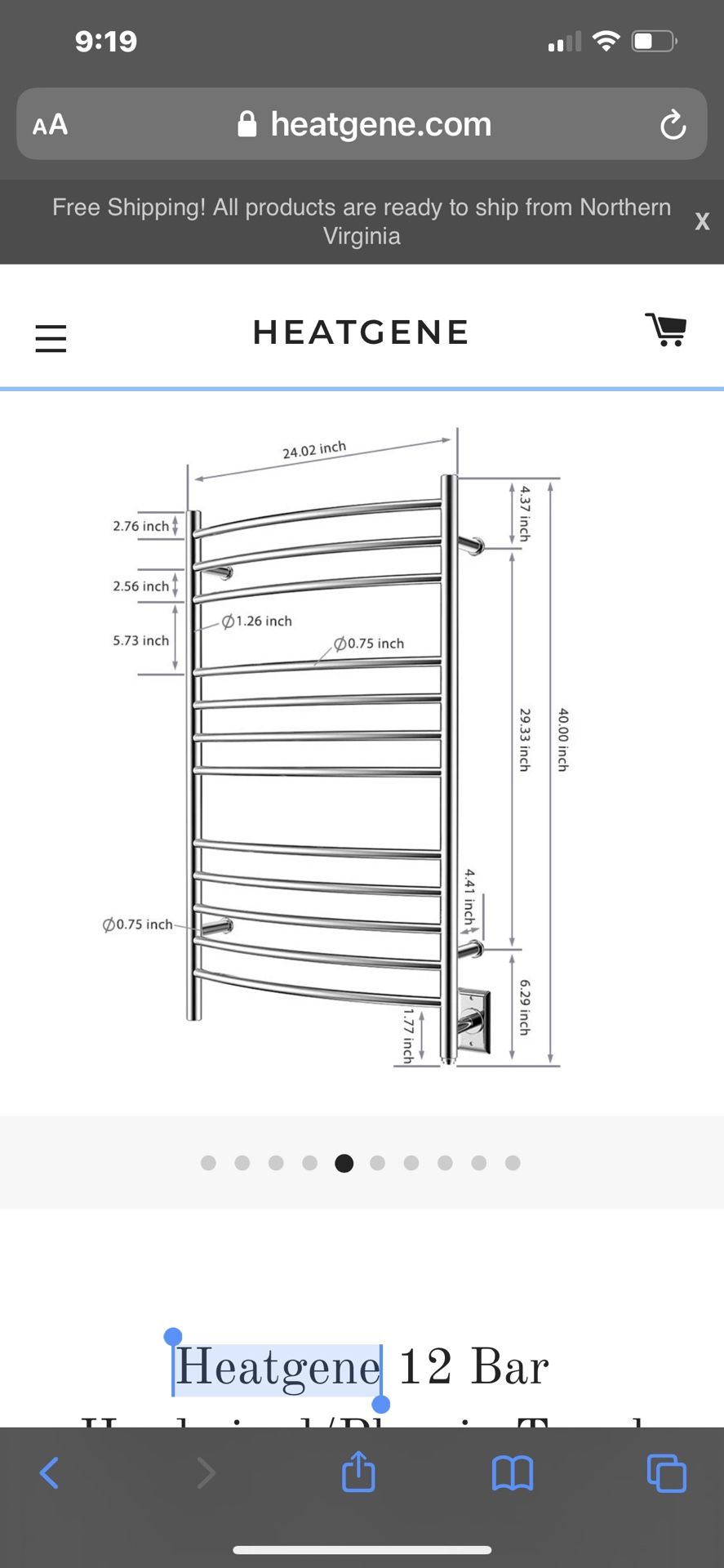 Heat Gene Brushed Polish Nickel HG-441 Towel Warmer