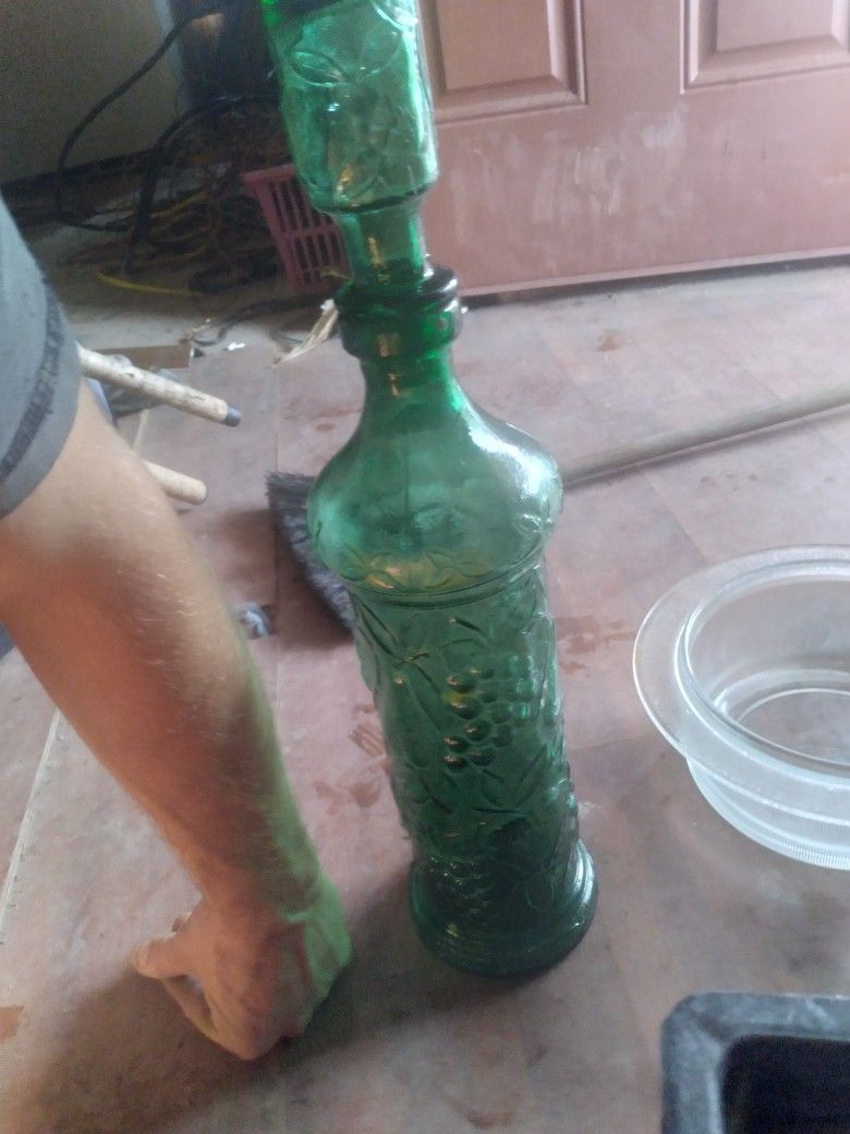 Green Colored Glass Bottles/Vases
