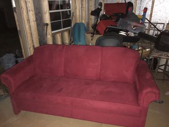 Two Red Micro Fabric Couches  Thumbnail