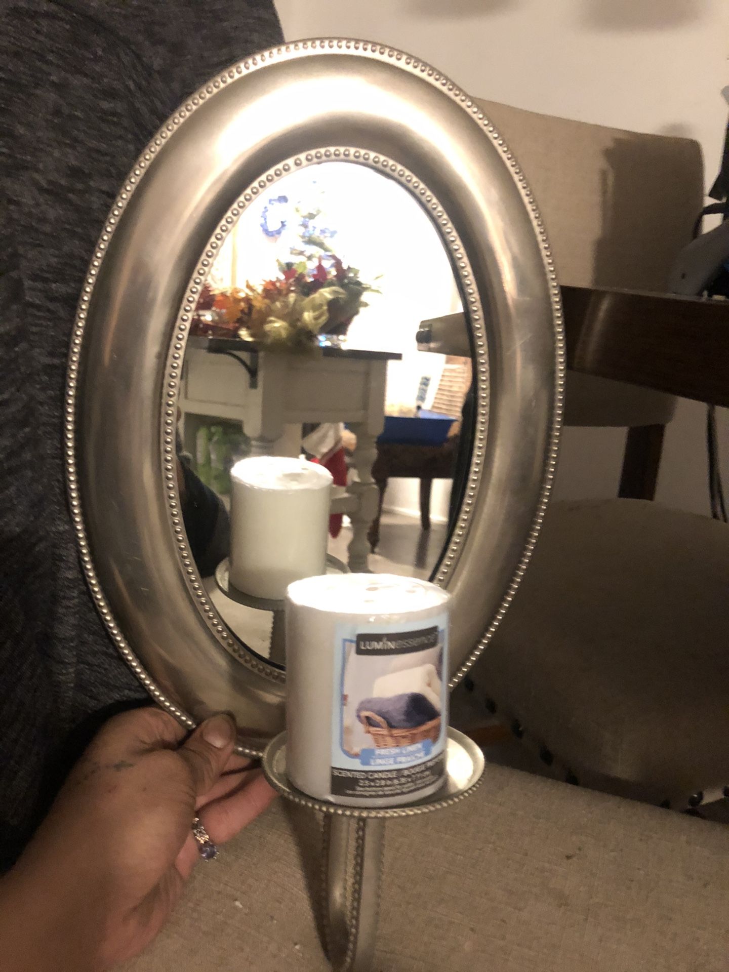 Wall Mirror 🪞 With Candle 🕯 Holder