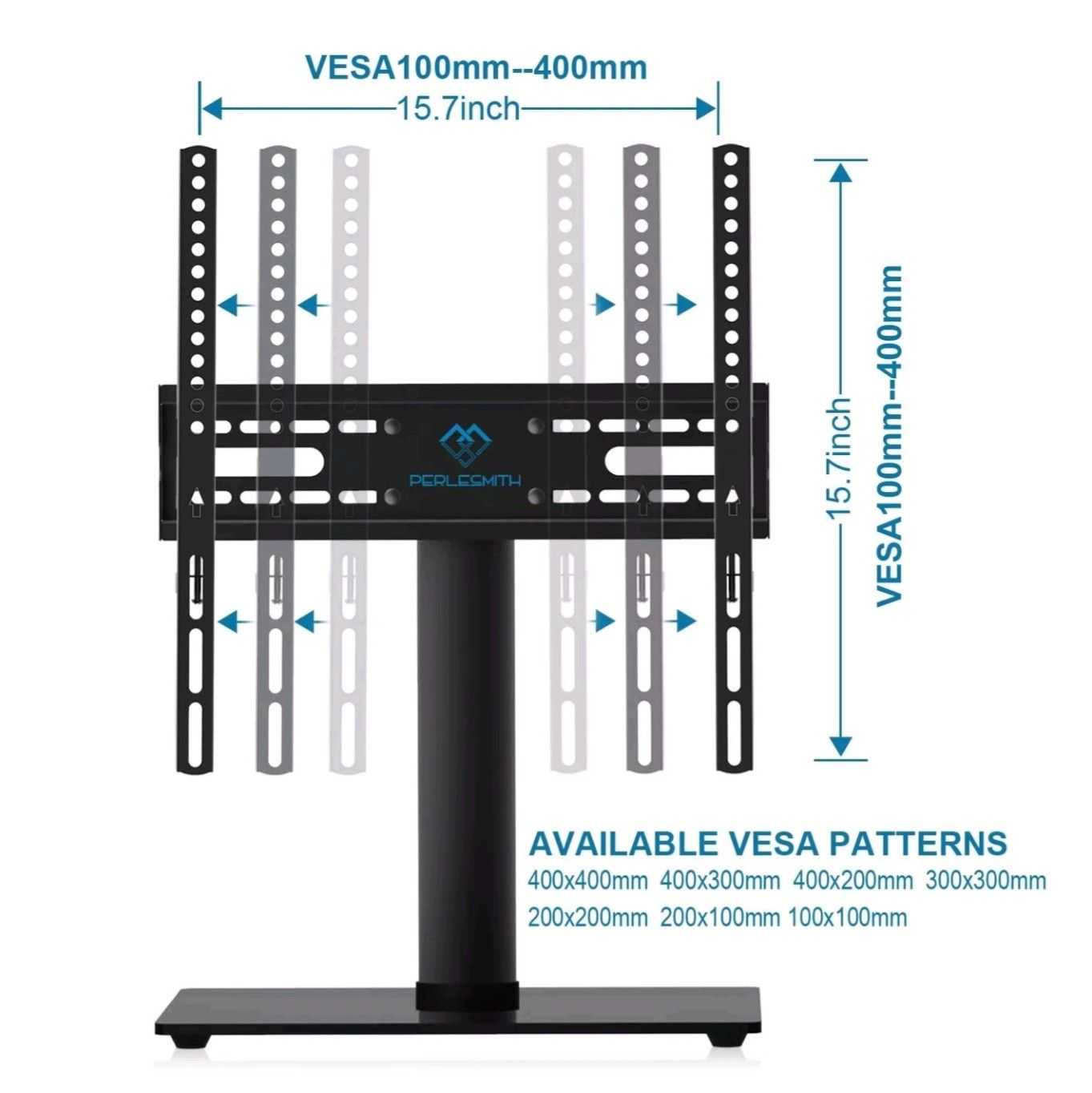 PERLESMITH Universal TV Stand Fits 3755" TVs LEDs LCDs Table Top Stand