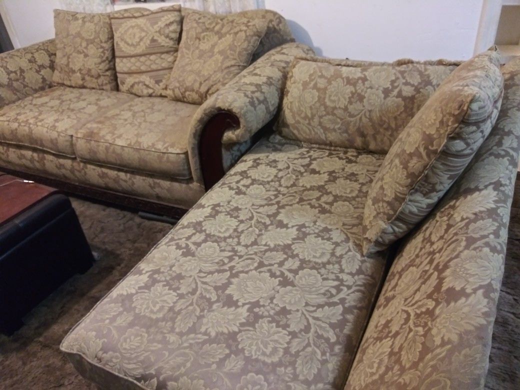 Sofa And Matching Chaise Lounge