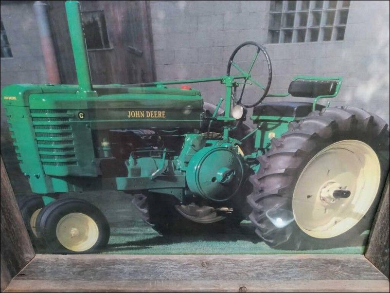 John Deere Tractor Picture In BarnWood Frame
