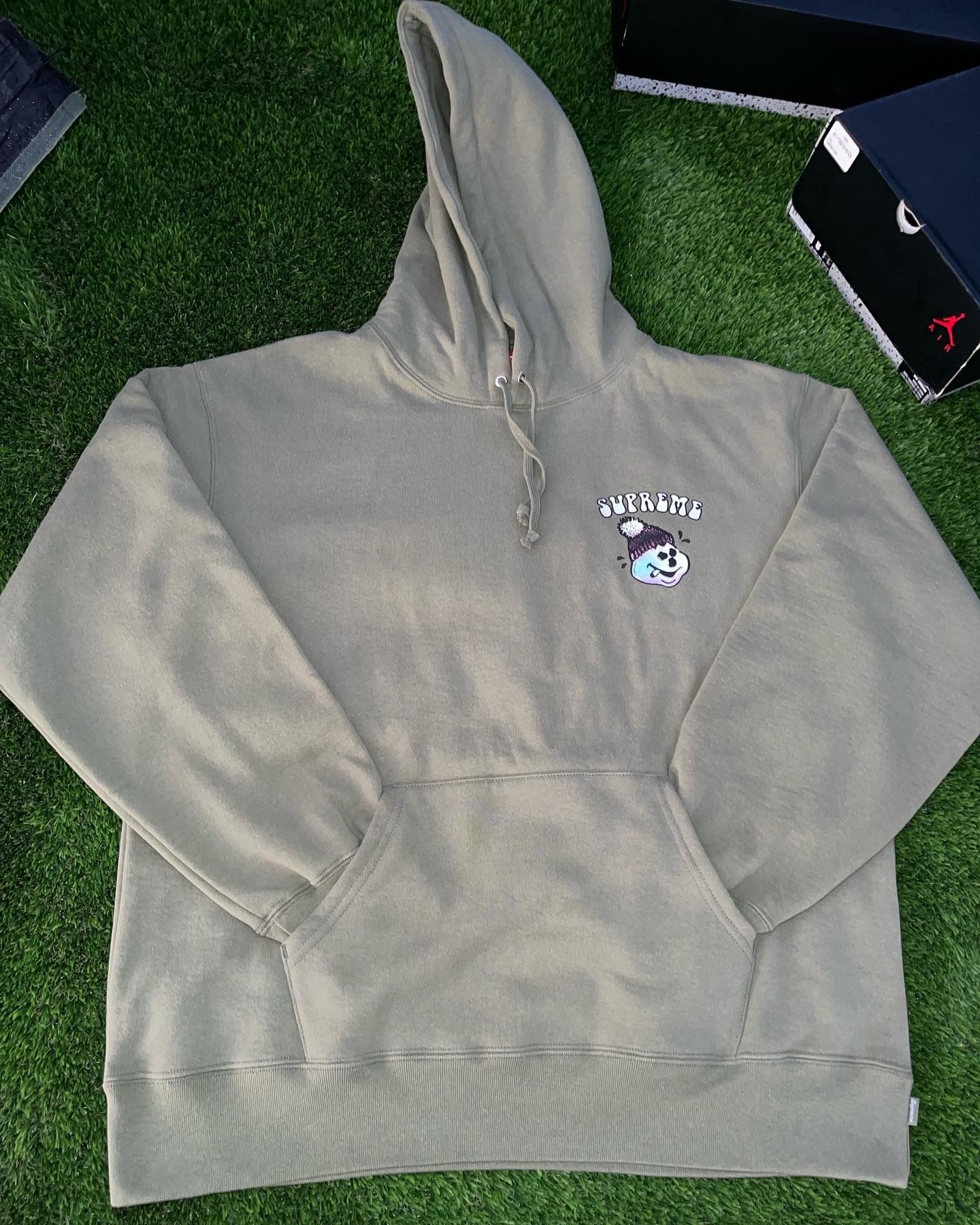Supreme Snowman Hooded Sweatshirt Light Olive