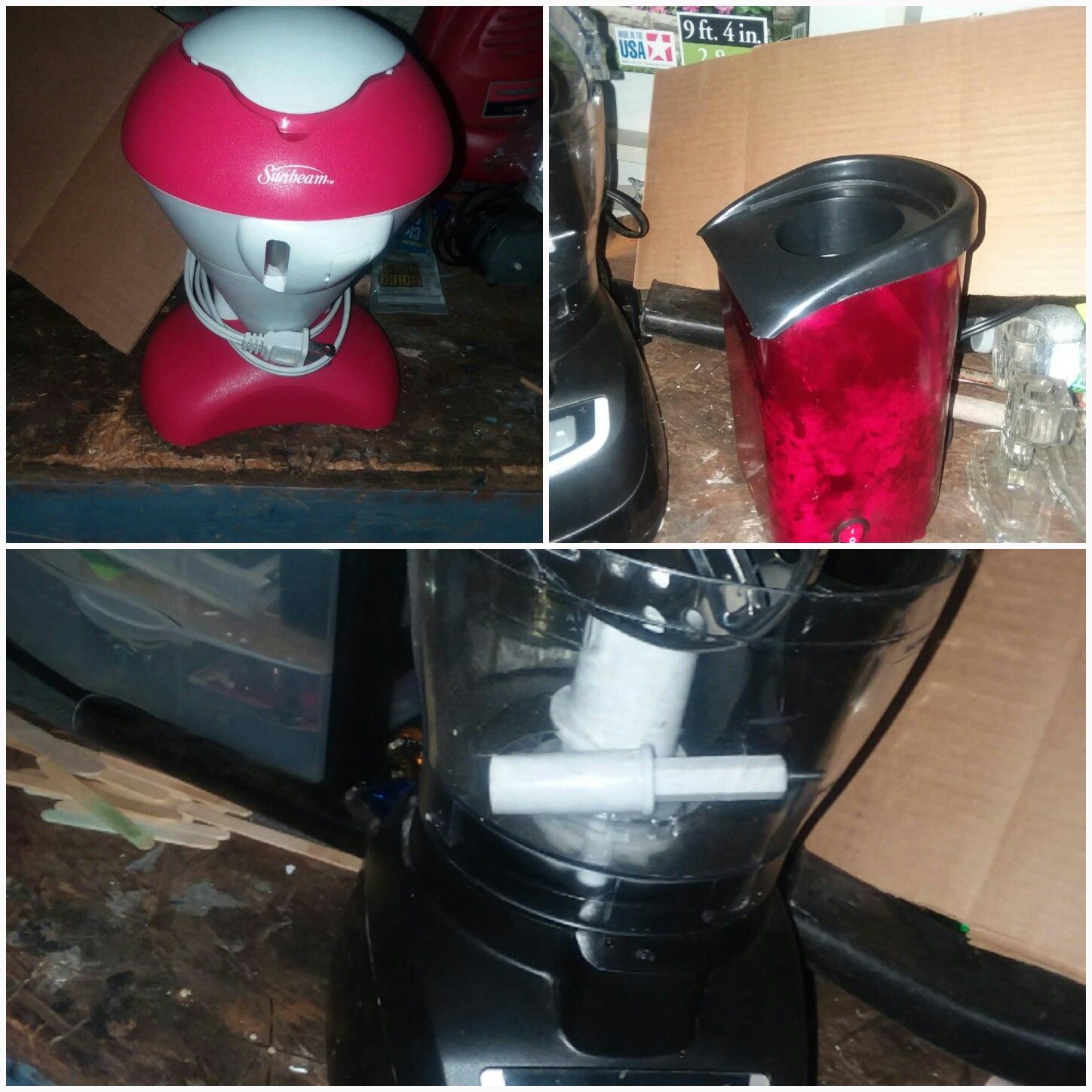 Shredder veggies, fruit, snowcone machine, popcorn popper