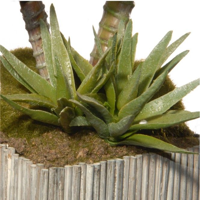 Artificial 11" Garden Accents Succulent Plant Bamboo Style Pot