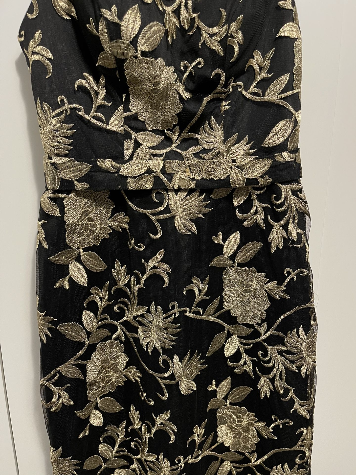 Occasion Dress With Gold Embroidery