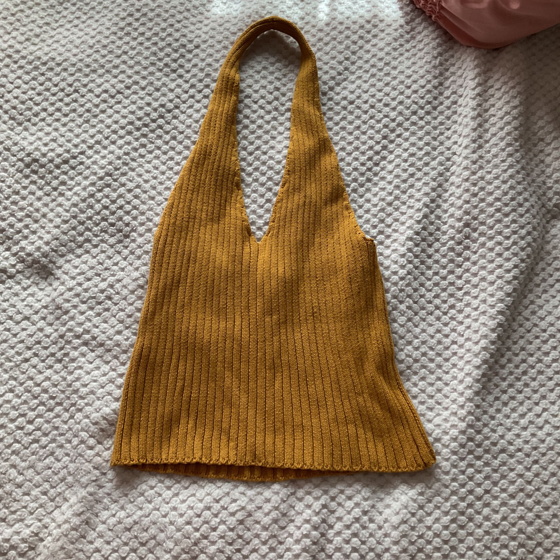Yellow Halter Top (stretches)