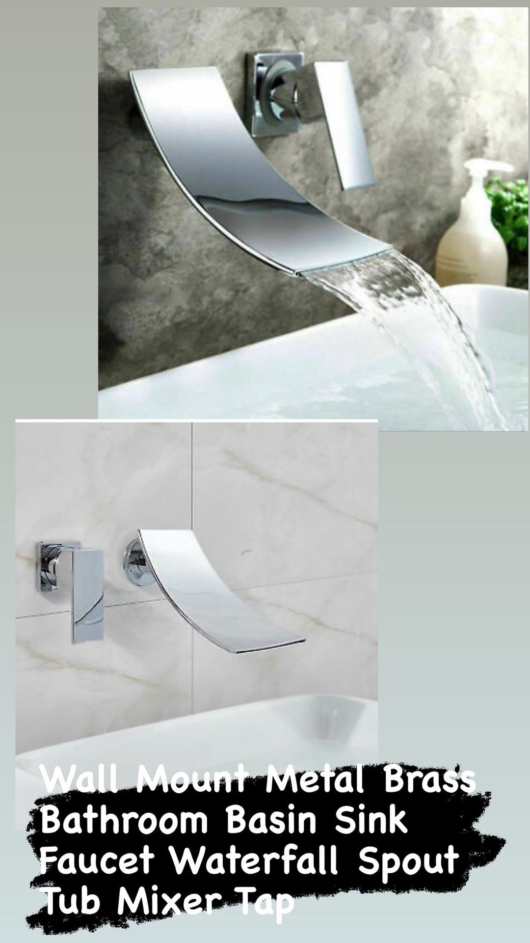 Wall Mount Metal Brass Bathroom Basin Sink Faucet Waterfall Spout Tub Mixer Tap 💥💥💥