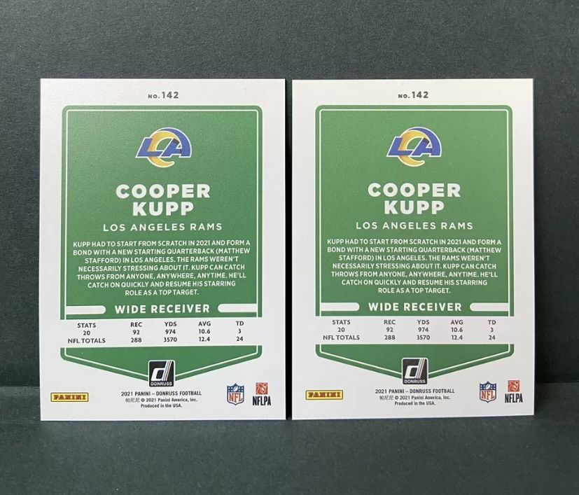 2021 Donruss Football Cooper Kupp Gold Holo Press Proof Premium #142 Rams Lot 2