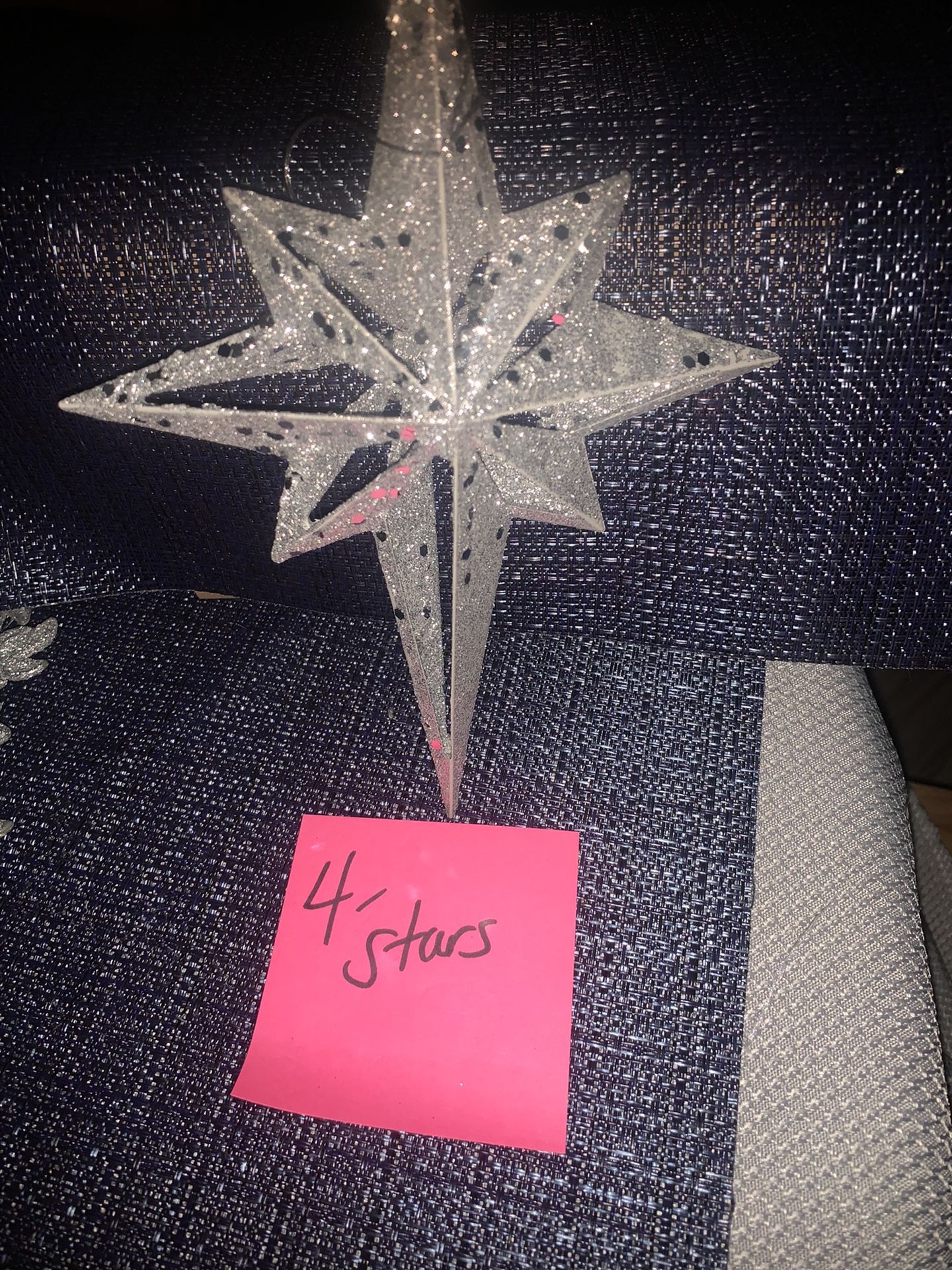 45 ASSORTED SILVER CHRISTMAS DECORATIONS