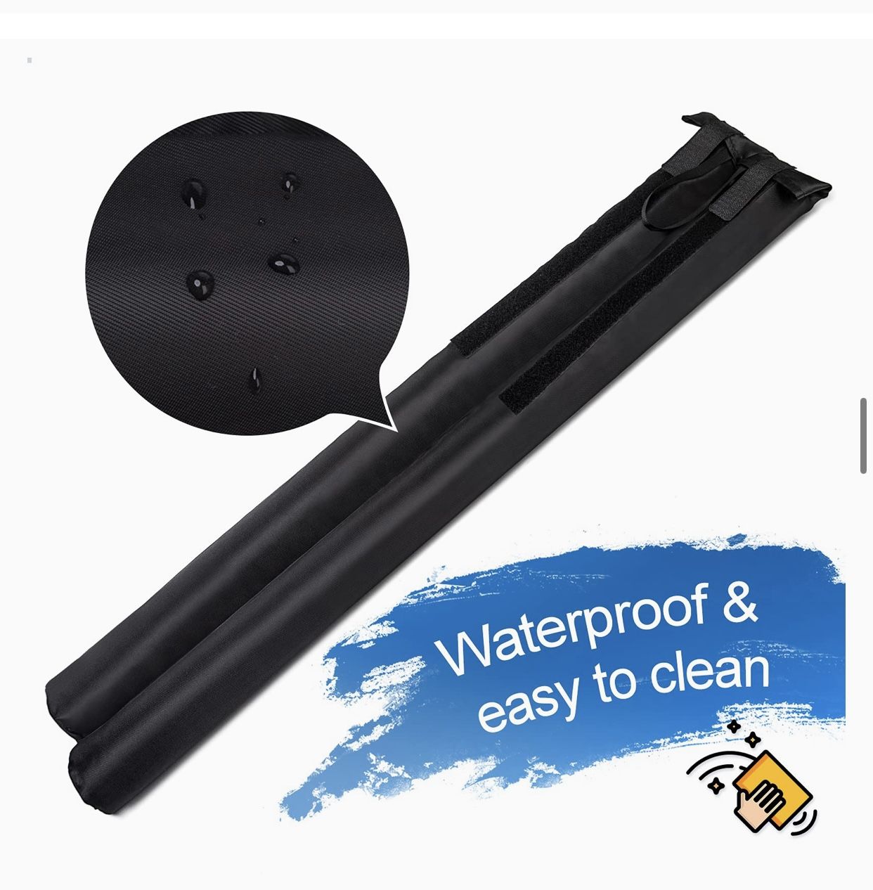MAXTID Door Draft Stopper 34 Inch Fits Door Gaps up to 1.8 Inch. Black Cover