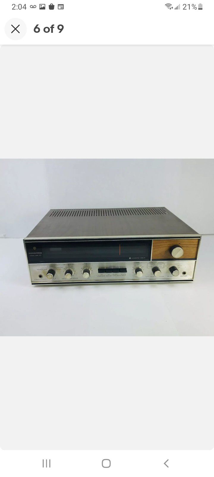 Vintage Kenwood KR-77 AM-FM Stereo Tuner Amplifier Receiver 