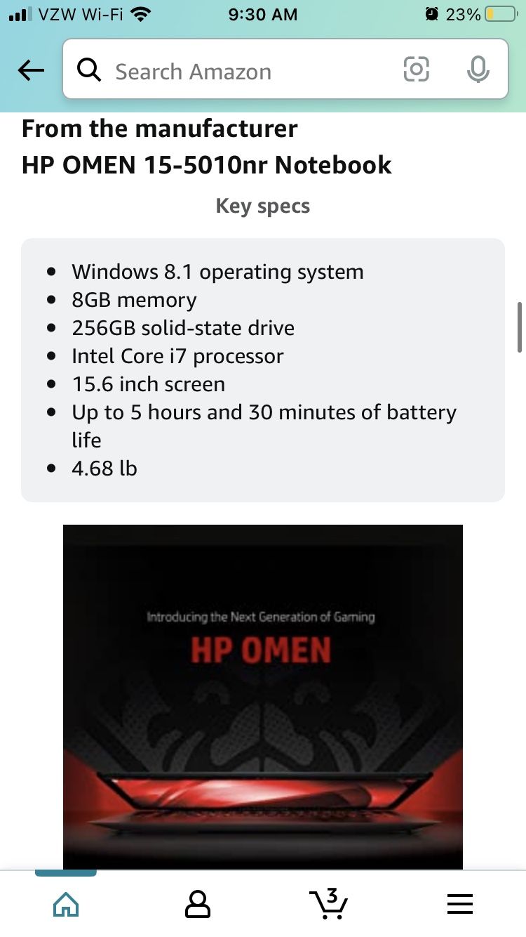 Hp Omen Gaming Laptop