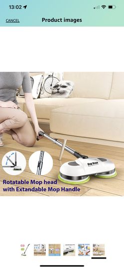 Cop Rose Cordless Electric Mop, large Size Electric Spin Mop with LED Headlight and Built-in Water Tank, Extendable Spray Mop with Mopping & Waxing Pa Thumbnail