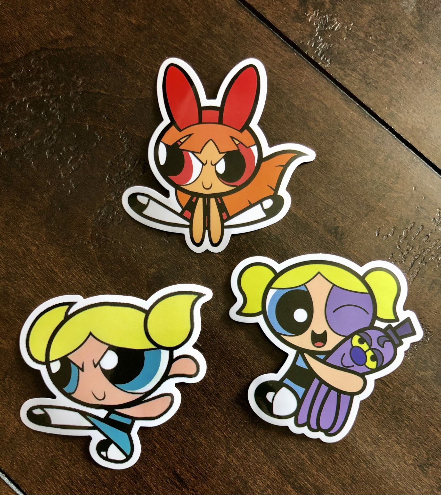 Powerpuff Girls decal stickers. Great for laptops, skateboards, luggage, etc.