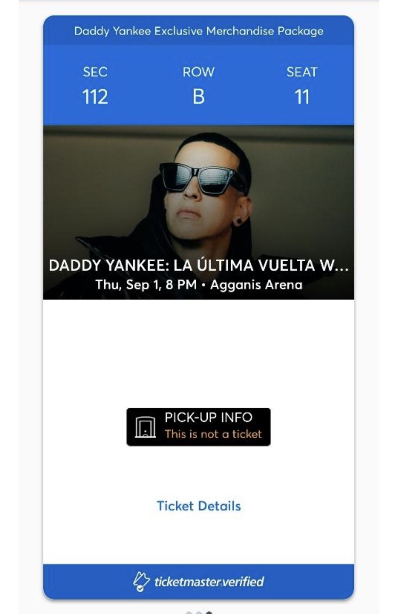 (3) Daddy Yankee Exclusive Merchandise Tickets For Sep 1(tomorrow)