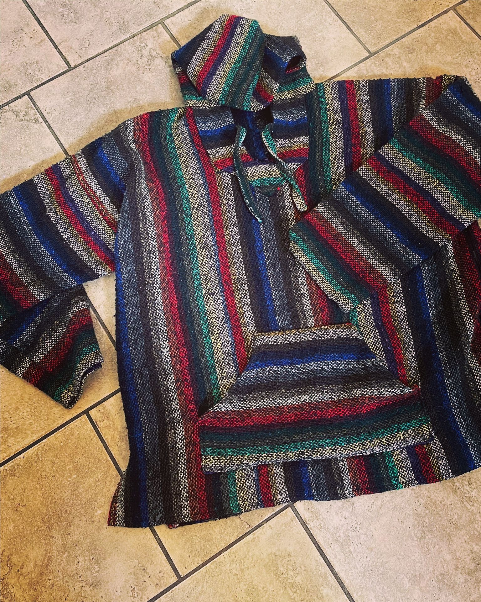 Mexican Poncho Pull Over Hoodie