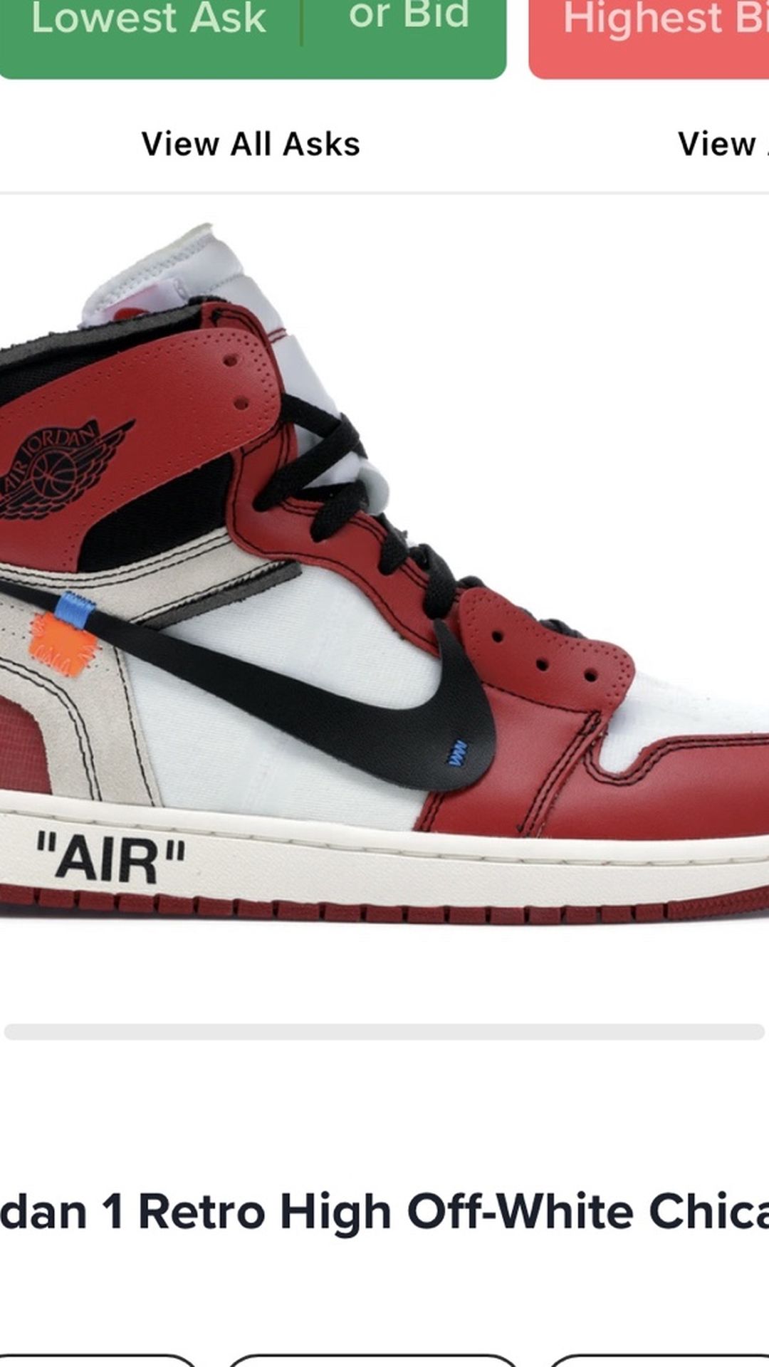 Jordan 1 Retro High Off-White Chicago