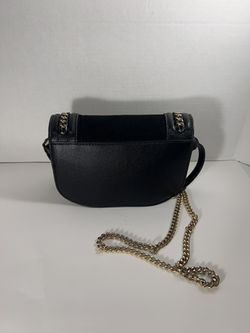 Beautiful suede and faux leather crossbody purse with gold chain Thumbnail