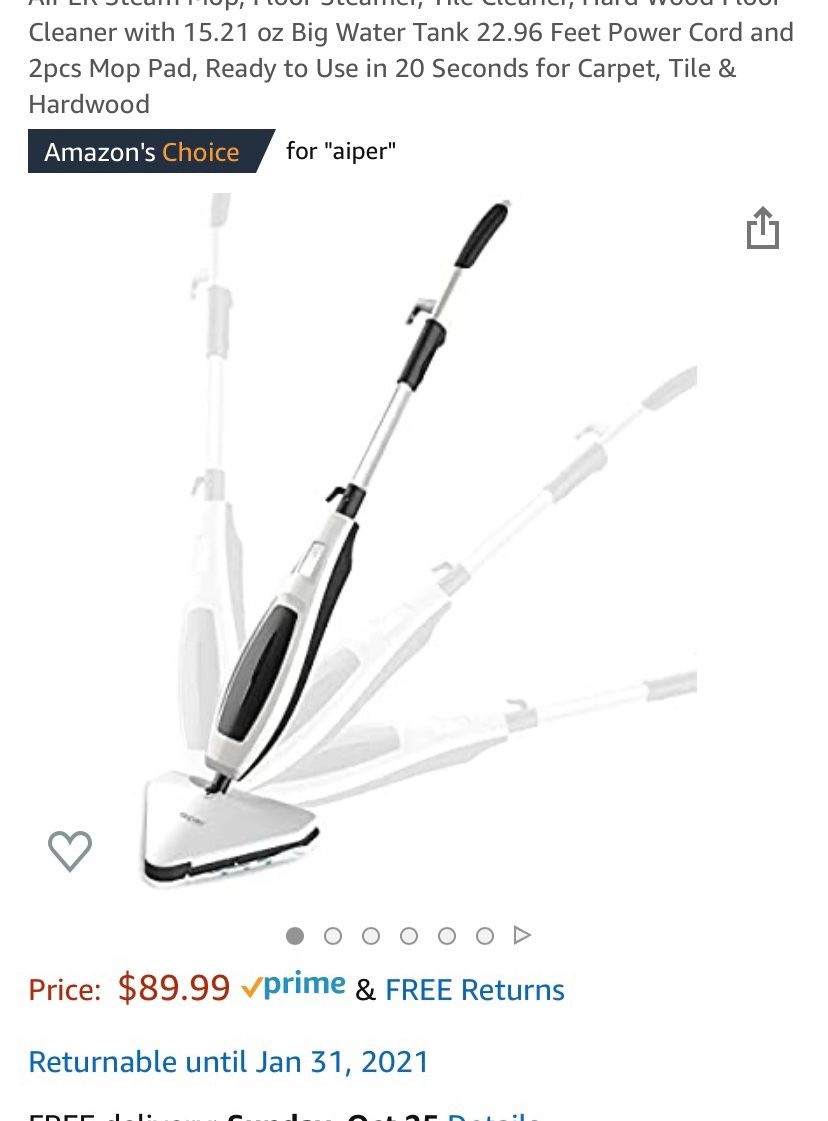 Steam Mop, Floor Steamer, Tile Cleaner, Disinfection and sterilization function Hard Wood Floor Cleaner with 15.21 oz Big Water Tank 22.96 Feet Powe