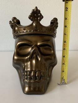 Big Halloween Skull King Cookie Jar Ceramic Thumbnail